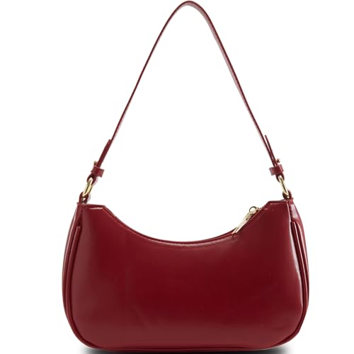 Shoulder Bag for Women Y2K Trendy Hobo Handbags Purse Vegan Leather Clutch Handbag with 2 Adjustable Removable Straps