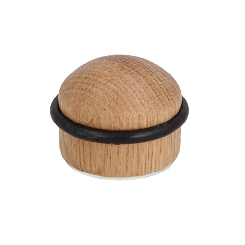 Gedotec Herbert Butée de porte en bois avec caoutchouc amortissant – Chêne | 1 pièce de qualité supérieure en bois massif à coller + visser | pour...
