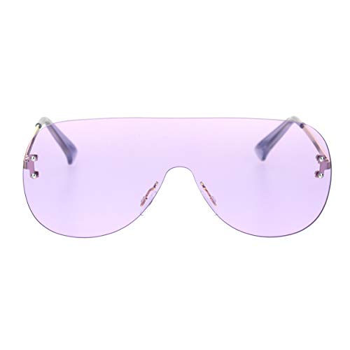 Image of Minimal Shield Rimless Futuristic Large Racer Pilots Sunglasses