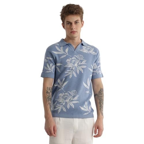 Image of SNITCH FloriqueTee Blue Floral T-Shirt