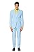 Produktbild OppoSuits Modisch Party Einfarbige Anzüge für Herren - Mit Jackett, Hose und Krawatte, Blau (Cool Blue), 50