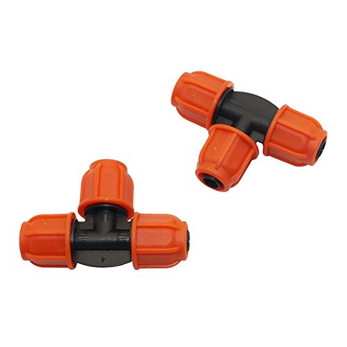 Connector 3/8" 3-Way Hose Connector Lock Nut Pipe Tee Joint Agriculture Greenhouse Irrigation Fittings Garden Accessories 50 Pcs (Color : Black, Diameter : 3/8'')