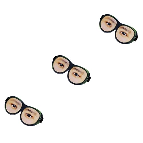 TOKIDNY 3個 3dスリーピングアイシェード チェーン上の青いショット グラス 便座ライザー 面白い睡眠 ナイトスリープ 面白いアイシェード アイシェードアイ メガネアイシェード