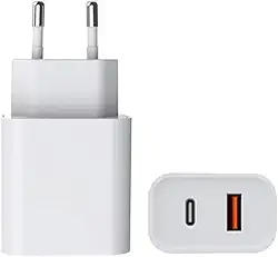 Carregador Universal Ultra Rápido 40W Duo, USB-C e USB-A, Power Delivery, Quick Charge 4.0 – Compatível com Motorola, LG, iPhone e Outros Dispositivos.