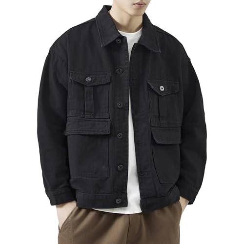 Veste cargo en jean homme idéale pour les sorties urbaines vintage