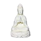 ctcoijrn decorazione auto samll statue kwan yin statue quan yin dea della misericordia home office soggiorno decorazione camera da letto ornamenti feng shui,bianca statua