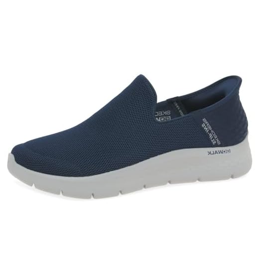 Skechers Tênis masculino Gowalk Flex Hands Free Slip-ins Atlético slip-on Casual Caminhada Tênis, Azul marino, 39