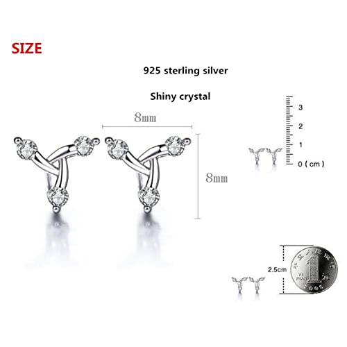 Boucles d'oreilles anti-allergie en argent et cristal pour femme - 4