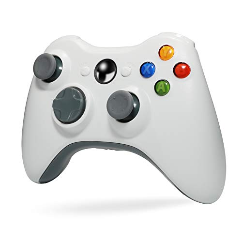 Wireless Controller for Xbox 360, Tiiroy 2.4GHZ Wireless Controller Joystick Gamepad Remote for Xbox360 PC Windows 7,8,10 (White)
