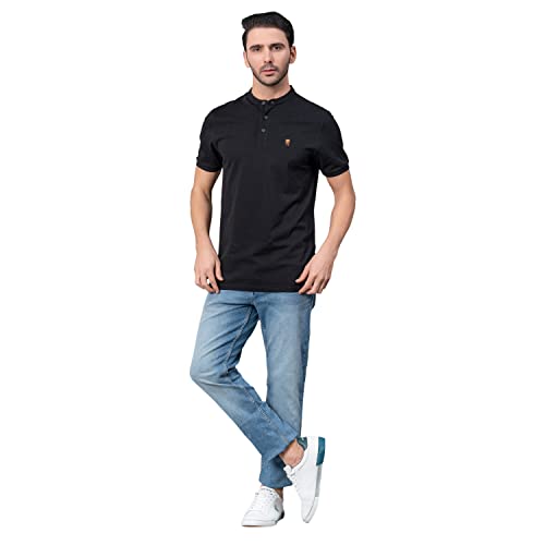Image of Red Tape Henley Neck T-Shirt for Men | Comfortable & Breathable