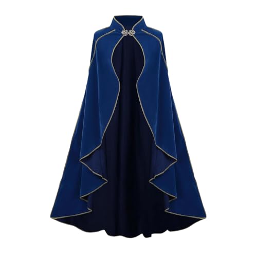 Cape médiévale femme avec finitions dorées pour fêtes et carnavals
