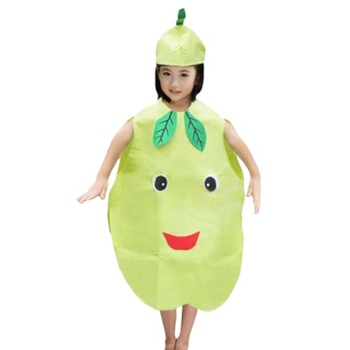 Disfraz infantil de frutas para niños y niñas, naturaleza, plantas, frutas, verduras, guardería, espectáculos para niñas y niños (pera)
