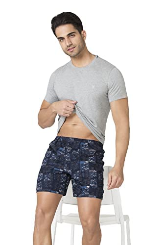 Image of Van Heusen Men Allover Print Boxer Shorts - 100% Super Combed Cotton - Pack of 2 - Functional Pockets