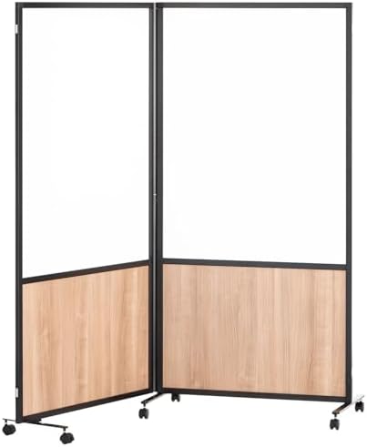 （19:00時点） オフィスコム 法人様向け パーテーション スレディ 幅1800×奥行450×高さ1800mm 両面ホワイトボード キャスター付き 2連 連結可能 OC-WBPT2-BK