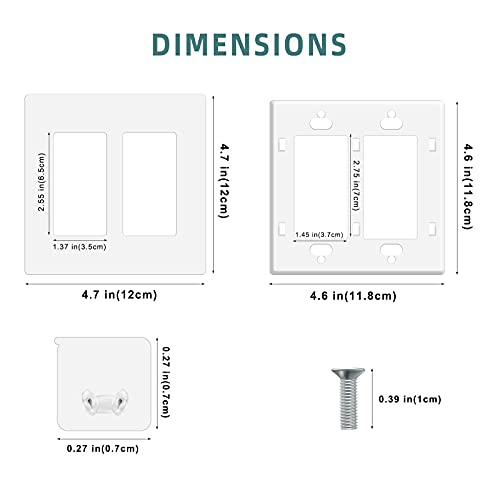 image for Tanzfrosch 20 Pack 2-Gang Screwless Wall Plate White Decorative Outlet