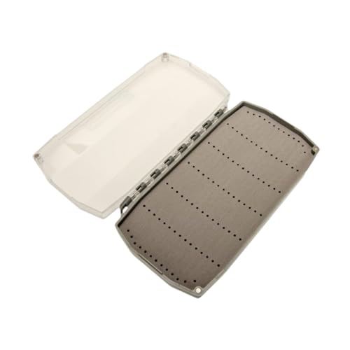 Fonowx Fly Fishing Box Organizer with Transparent Cover, Shock-Resistant PP Material and EVA Foam Insert for Safe Storage of Fishing Accessories, L