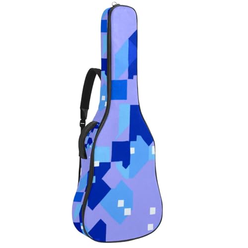 Housse guitare acoustique anti-choc et anti-pluie à motif bleu moderne