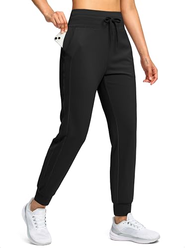 Soothfeel Women's Fleece Lined Joggers Water Resistant High Waisted Sweatpants Winter Warm Thermal Running Hiking Pant Pocket