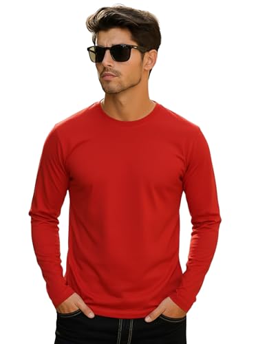Image of Veirdo Pure Cotton Round Neck Regular Fit Solid Full Sleeve T-Shirt for Men & Boys (Available in Black, Cork, Green, Maroon, Navy, Swanwhite & White Color)