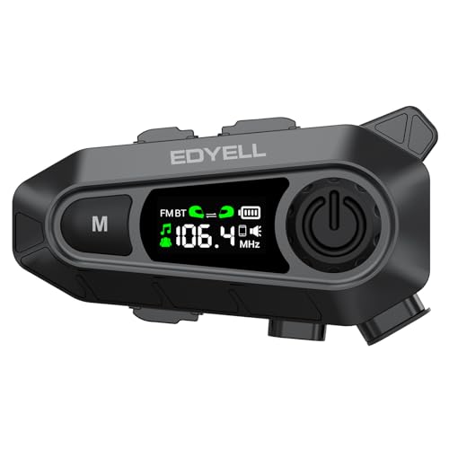 Image of EDYELL A1 Motorcycle Bluetooth Headsets,Smart LED Display Motorcycle Helmet Speakers,Group Communication System On Ear Headphones,HD Calling and HiFi Music,Waterproof & Dustproof Helmet Headset