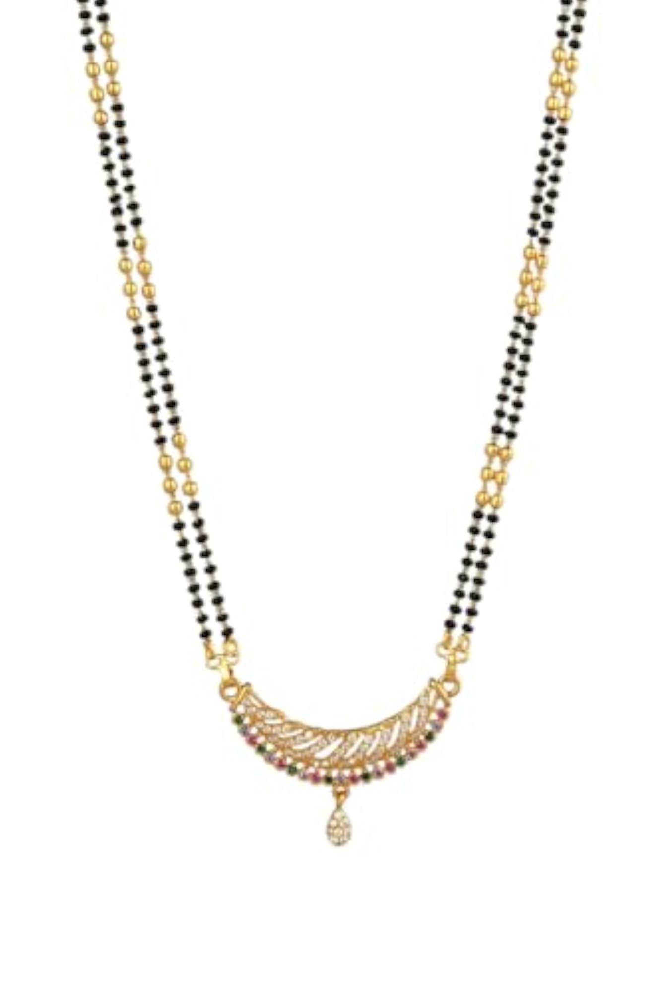 Women's Premium Gold Plated AD Studded Modern Mangalsutra