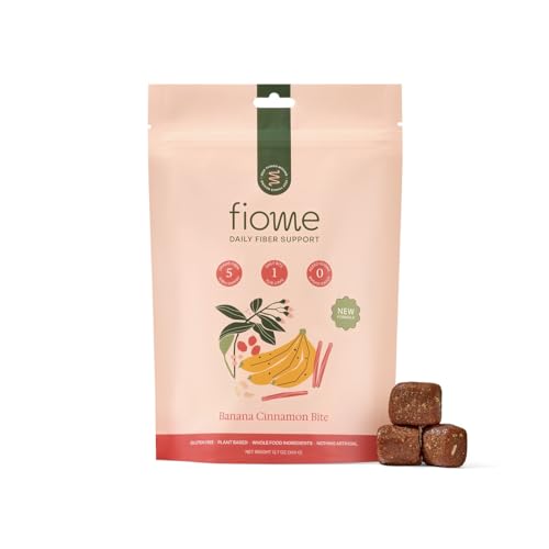 Fiome Fiber Bites - 5g Daily Fiber Supplement - Supports Regularity, Digestion and Gut Health - All Natural Ingredients, Banana Cinnamon Flavor, 30 Servings