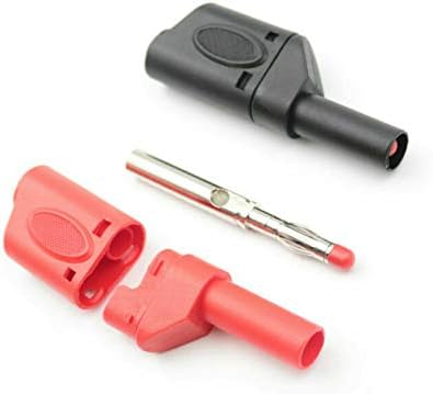 BP502 Safety Fully Insulated Multimeter Test Leads 4mm Banana Plugs Jack Male Stackable Connectors Adapters Solder Connection DIY (50 Pair(Red Black))