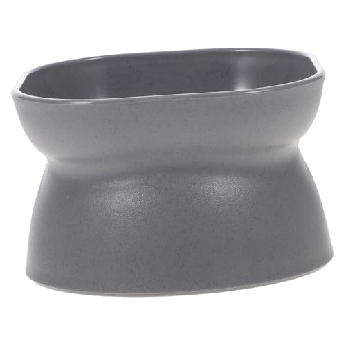 HEMOTON Oblique Mouth Cat Bowl Feeding Dish for Cats Holds Water Food Material Pet Supplies Dark Gray