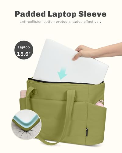 Hynes Eagle Tote Bag for Women Quilted Travel Bag Lightweight Puffer Tote Shoulder Handbag with Compartments Work/Gym/Teacher - Image 5