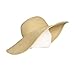 WITHMOONS Straw Hats for Women Floppy Sun Beige Hats Beach Wide Brim Oversized UPF 50 with Strap Summer Roll Up SZ90045 (Beige)