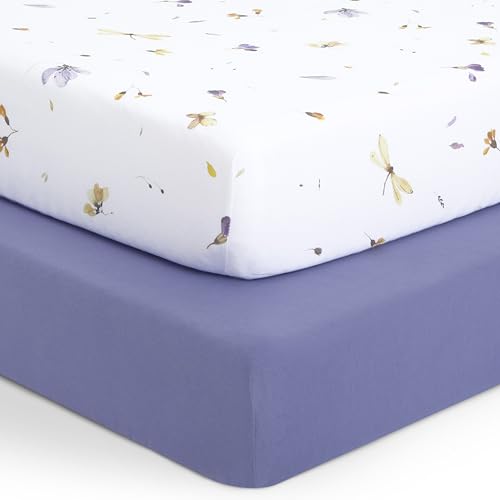 Evolur Be Wild Dark 2 Pack Crib Sheet, Fitted Crib Sheet for Standard Crib and Toddler Mattress, Soft and Breathable Crib Mattress Sheet