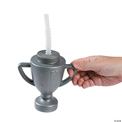 Fun Express Race Car Trophy Cups With Straws - Set Of 12, Each Holds 14 Oz - Car Birthday Party Favors And Supplies #TOP1