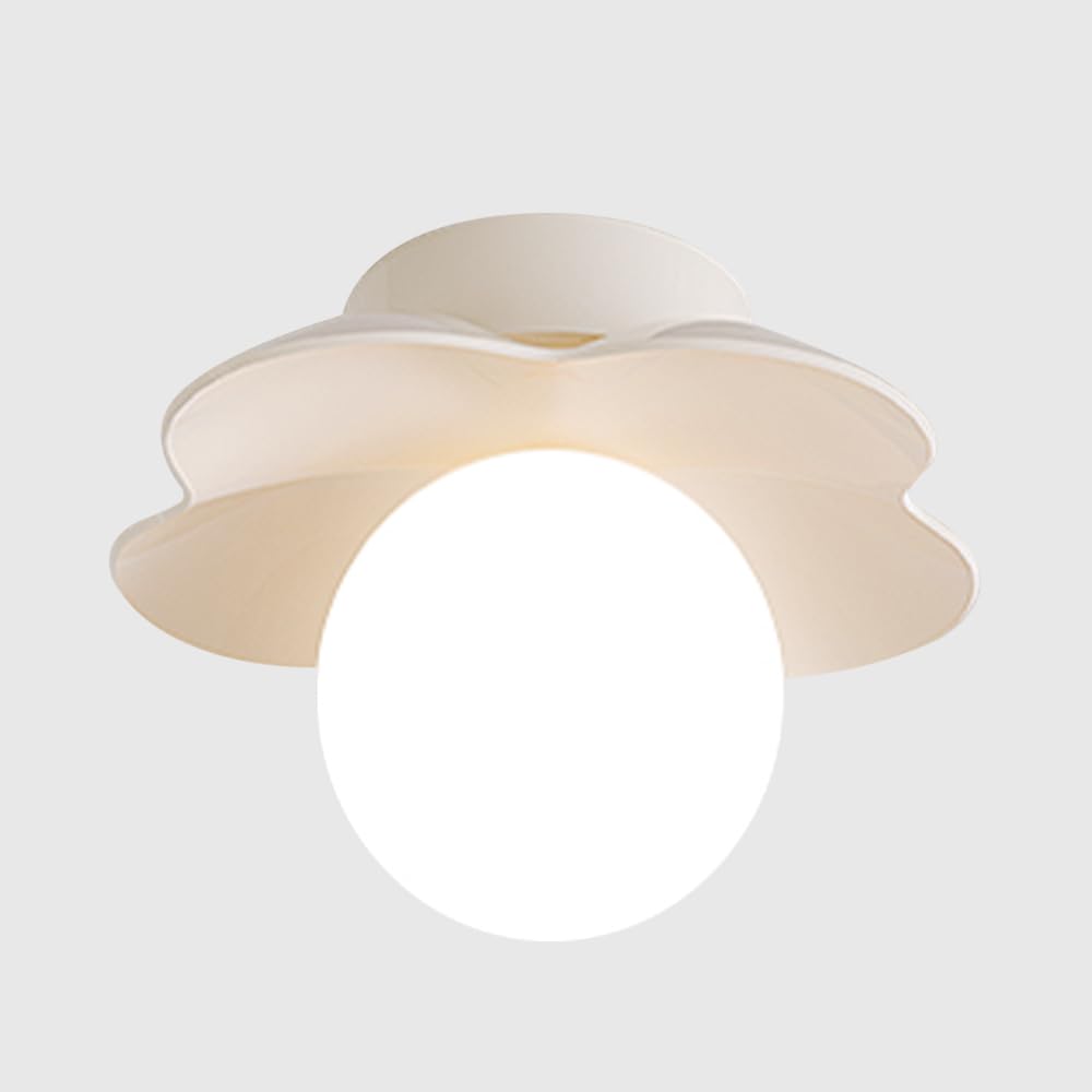 LYMSXAZOU Small Flush Mount Ceiling Light Mini Chandelier Modern Entryway Hallway Fixtures Schoolhouse Semi Flowers Shape Design Lamps(White)