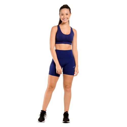 Bermuda Fitness Feminina (as2, alpha, x_l, regular, regular, Azul-marinho, GG)