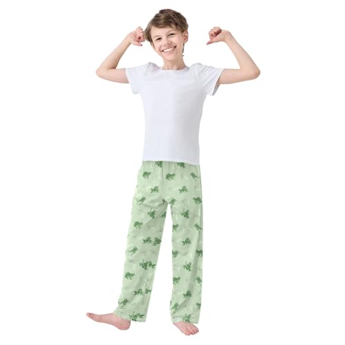 ZZXXB Frog Dragonfly Boys Long Pants Soft Trousers Elastic Waist Kids Lounge Bottoms with Pockets S-XL2