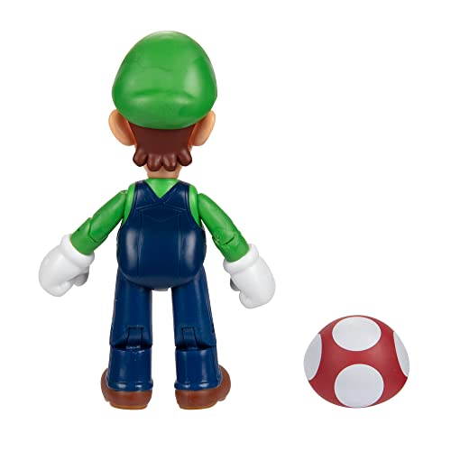 Super Mario 4-Inch Acation Figures Luigi With Red Mushroom #TOP4