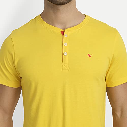 Image of AM SWAN Premium Cotton Half Sleeve Henley T-Shirts