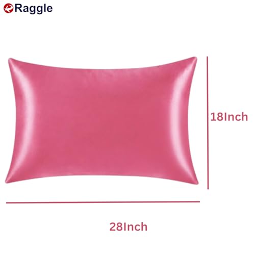 Image of RAGGLE Satin Silk Pillowcase for Hair and Skin Standard Size 18 inchX 28 inch with Soft Breathable Smooth Cooling Pillow Covers for Sleeping or Pillow Protector (4, Rust)