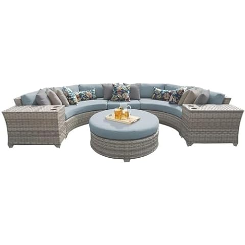 TK Classics Fairmont 6 Piece Outdoor Wicker Patio Furniture Set 06c in Spa Cover