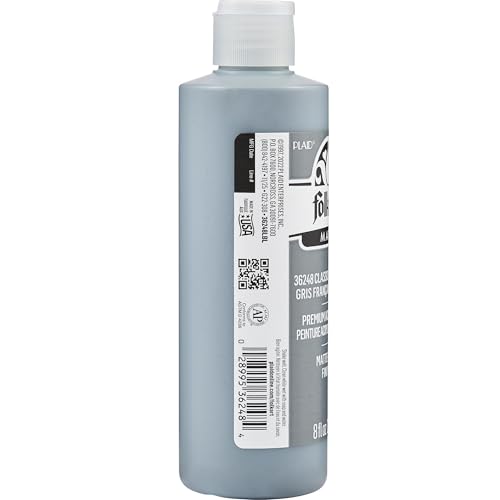 Image of FolkArt Acrylic Craft Paint, Matte Finish, Classic French Gray, 8 fl oz