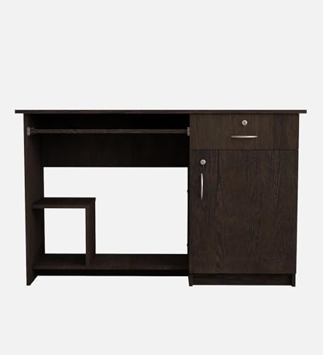 Image of Classy Study & Home Office Computer Desk | Engineered Wood | Straight Design | Dark Wenge Finish | Durable & Easy Knock-Down Assembly