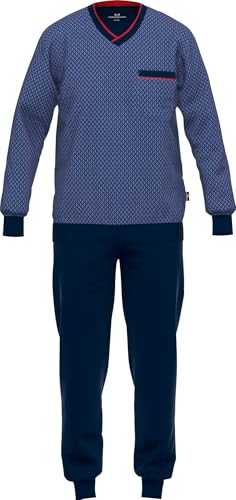 Pyjama Götzburg homme vert imprimé pour des soirées cocooning en bleu roi 50