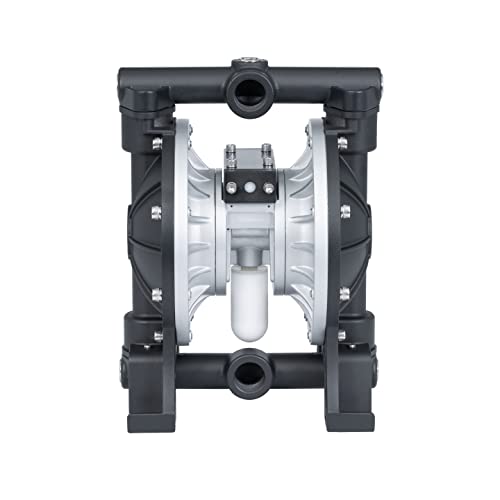 TDS DYI SHENG Air-Operated Double Diaphragm Pump 1 Inch Aluminum, Teflon Diaphragm, Pneumatic Transfer Pump for Solvent Transferring, Industrial Use for Chemical Waste Oil, oil transfer pump