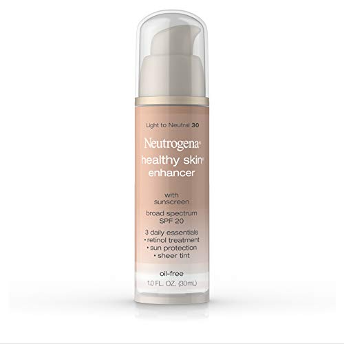 Neutrogena Healthy Skin Enhancer Sheer Face Tint with Retinol & Broad Spectrum SPF 20 Sunscreen for Younger Looking Skin, 3-in-1 Daily Enhancer, Non-Comedogenic, Light to Neutral 30, 1 fl. oz