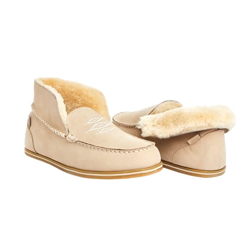 Hari Mari- Alta- Women’s Premium Nubuck Leather Indoor/Outdoor Slippers- High Pile Shearling Lining, Memory Foam Footbeds, Rubber Outsoles