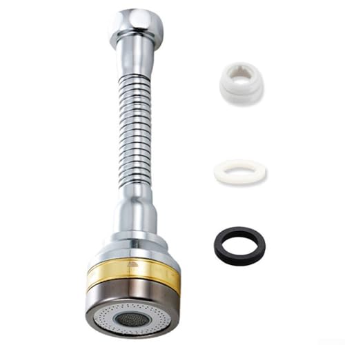 Extensor de grifo de cocina, compatible con cabezal rociador giratorio de 360 grados, manguera flexible, modo dual para protección contra salpicaduras, instalación del fregadero (M)