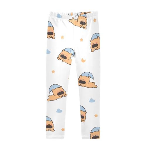 Nightcap Puppy Girls Leggings,Workout Leggings for Girls Toddler Athletic Legging Size for 3-10T