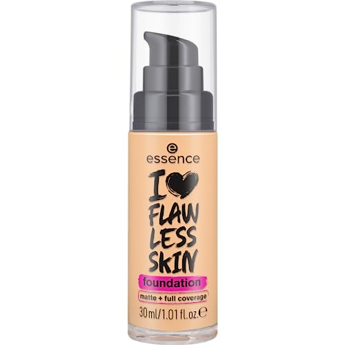 Essence Cosmetics I LOVE FLAWLESS SKIN foundation fond de teint, longue durée, matifiant, résultat instantané, mat (30ml)