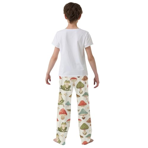 ZZXXB Frog Mushrooms Boys Long Pants Soft Trousers Elastic Waist Kids Lounge Bottoms with Pockets S-XL3