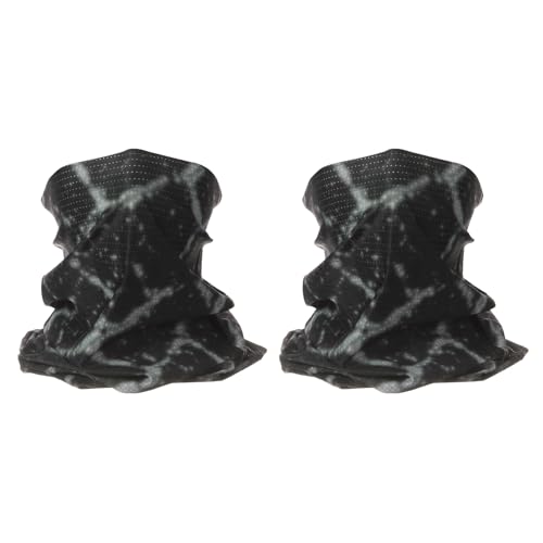 HARFINGTON 2pcs Summer Cooling Neck Gaiter Sun Protection Face Mask Fishing Neck Gaiter Unisex Sunscreen Breathable Bandana for Hiking Outdoor Sports, Black/White